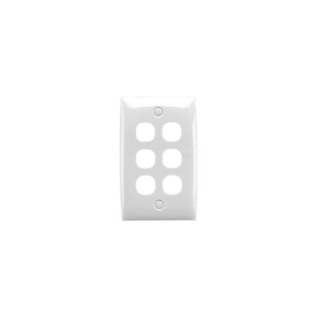 Standard Series, Flush Plate, 6 Gang, Standard - White Electric