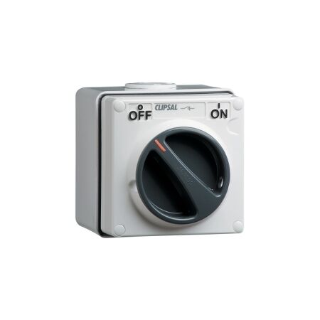 Clipsal - 56 Series, Surface Switch, 1 Gang, 3 Pole, 500VAC, 10A - Chemical Grey