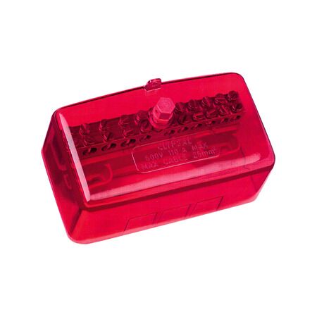 Clipsal - Max 4, Maxi Active link, 110 A 500 V 11 hole with cover front wiring Red