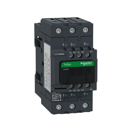 TeSys D, Contactor, TeSys Deca, 3P(3 NO), AC-3/AC-3e, 0 to 440V, 65A, 120VAC 60Hz coil