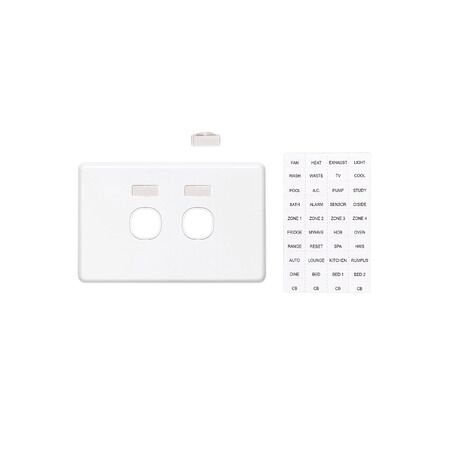 Classic C2000 Series, Switch Grid Plate and Cover, 2 Gang, Horizontal Mount - White Electric