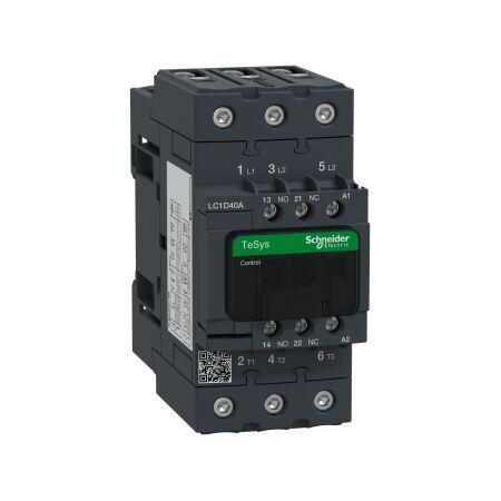 TeSys D, Contactor, TeSys Deca, 3P(3 NO), AC-3/AC-3e, 0 to 440V, 40A, 600VAC 50/60Hz coil