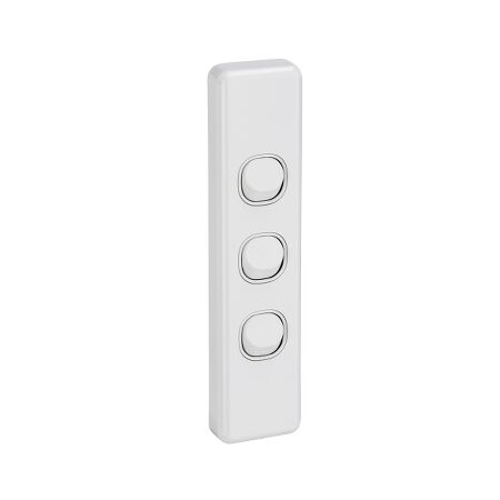 Classic C2000 Series, Flush Switch, Architrave Size, 3 Gang, 250V, 10A - White Electric