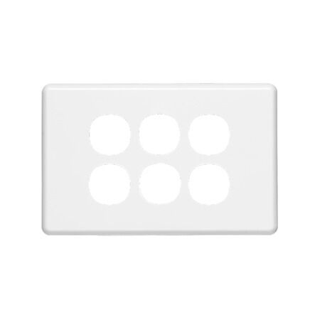 Classic C2000 Series, Switch Plate Cover, 6 Gang - White Electric