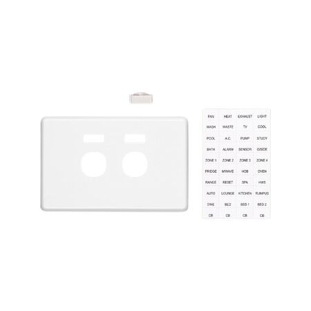 Classic C2000 Series, Switch Plate Cover, 2 Gang, Horizontal Mount, with ID Window - Black