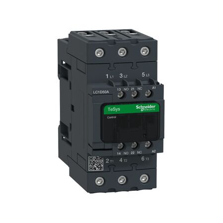 TeSys D, Contactor, TeSys Deca, 3P(3 NO), AC-3/AC-3e, 0 to 440V, 50A, 220VAC 50/60Hz coil