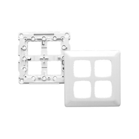 Prestige Series, Switch Grid Plate and Cover, 4 Gang, Large Format Size - White Electric