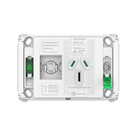 Pro Series, Single Power Point Grid, Horizontal Mount, 250V, 15A