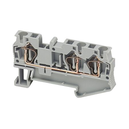 Linergy, Terminal block, Linergy TR, spring type, feed through, 3 points, 4mm², grey, set of 50
