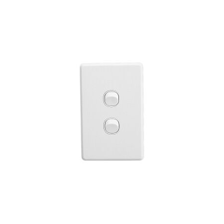 Classic C2000 Series, Flush Switch, 2 Gang, 250VAC, 10A, Vertical, IP66 - Black