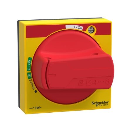 TeSys U, Rotary handle, TeSys Deca-GV3-U, IP65, red handle, without trip indication