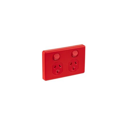 Classic C2000 Series, Switched Socket Outlet, Twin, 250V, 10A - Red