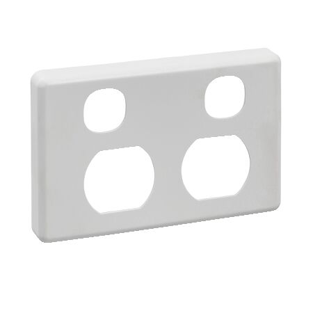 Classic C2000 Series, Socket Outlet Cover Plate, Vertical Mount, for Twin Vertical Switched Socket - White Electric