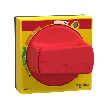 TeSys U, Rotary handle, TeSys Deca-GV3-U, IP54, red handle, with trip indication