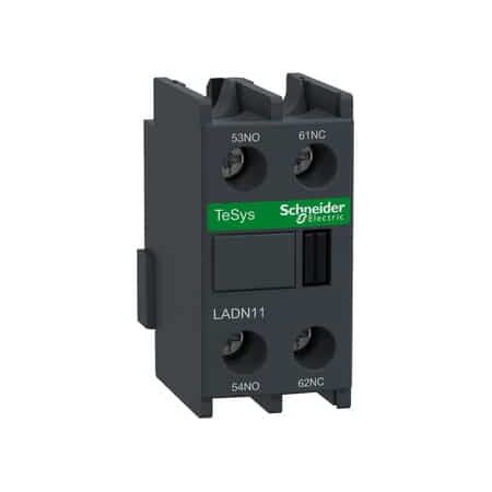TeSys D, Auxiliary Contact Block, TeSys Deca, 1NO + 1NC, front mounting, screw clamp terminals