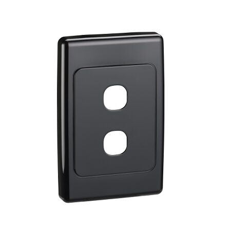Classic C2000 Series, Flush Switch, Architrave Size, 2 Gang, 250V, 10A - Black