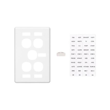 Classic C2000 Series, Switch Plate Cover, 5 Gang, Vertical Mount - White Electric