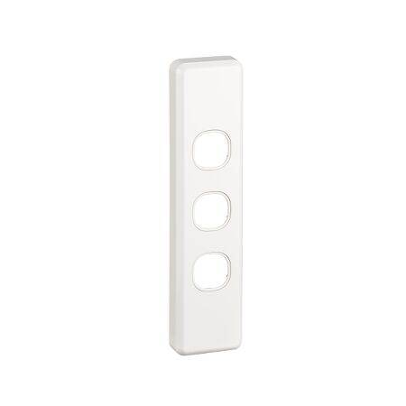 Classic C2000 Series, Switch Grid Plate and Cover, 3 Gang, Architrave - White Electric