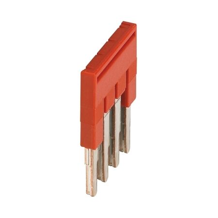 Linergy, Plug-in bridge, Linergy TR, 4 points, for 2.5mm² terminal blocks, red, 4 way, set of 50