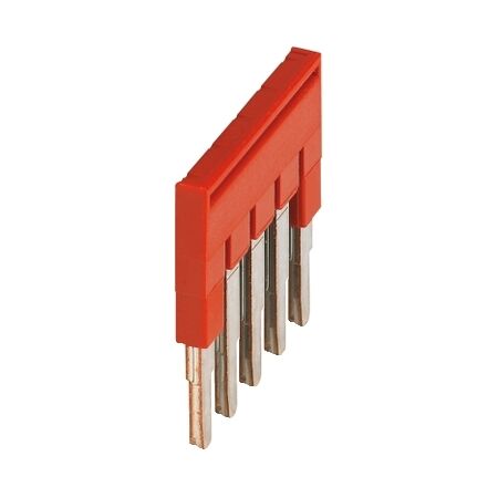 Linergy, Plug-in bridge, Linergy TR, 5 points, for 2.5mm² terminal blocks, red, 5 ways, set of 50
