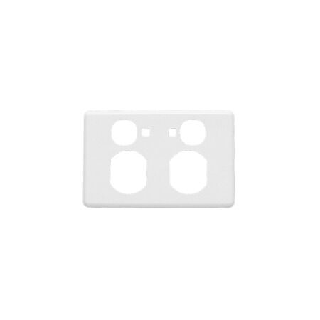 Classic C2000 Series, Socket Outlet Cover Plate, Horizontal Mount for Twin Switched Socket - White Electric
