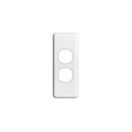 Classic C2000 Series, Switch Grid Plate and Cover, 2 Gang, Architrave - White Electric