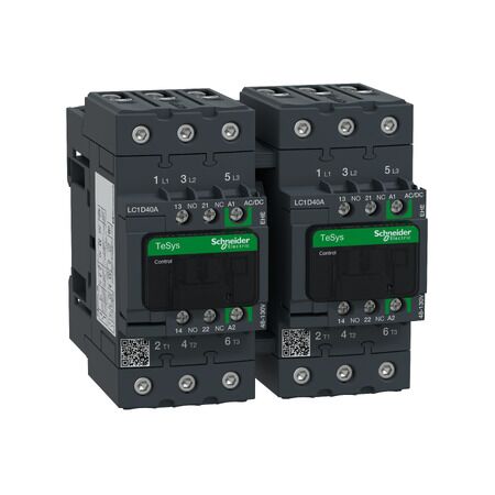 TeSys D, Reversing Contactor, TeSys Deca, 3P(3 NO), AC-3, 0 to 440V, 40A, 48 to 130VAC/DC coil