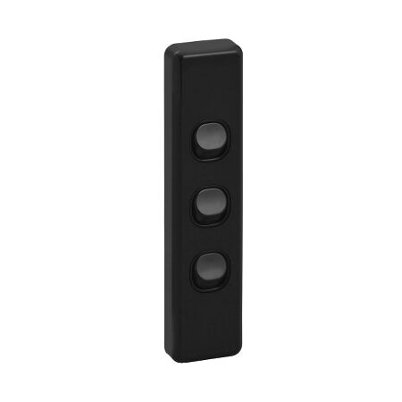 Classic C2000 Series, Flush Switch, Architrave Size, 3 Gang, 250V, 10A - Black