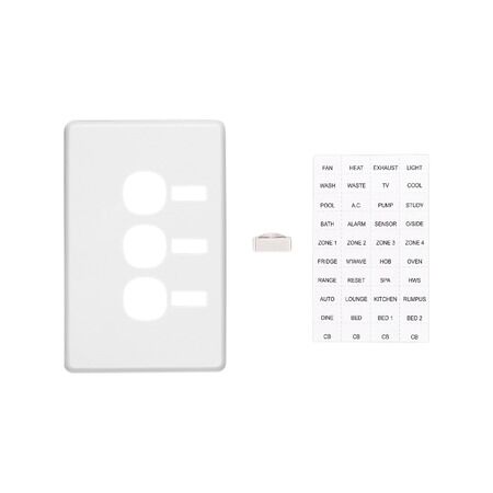 Classic C2000 Series, Switch Plate Cover, 3 Gang, Vertical Mount, with ID Window - White Electric