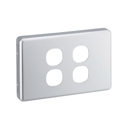 Classic C2000 Series, Switch Plate Cover, 4 Gang - Brushed Aluminium