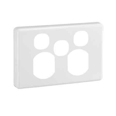 Classic C2000 Series, Socket Outlet Cover Plate, Horizontal Mount for Twin Switched Socket - White Electric