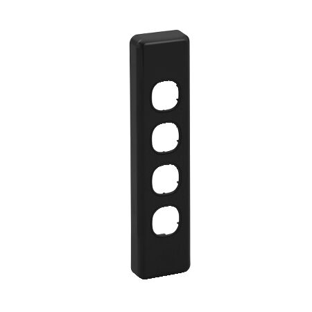 Classic C2000 Series, Switch Grid Plate and Cover, 4 Gang, Architrave - Black