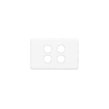 Classic C2000 Series, Switch Grid Plate and Cover, 4 Gang, Less Mechanism - White Electric
