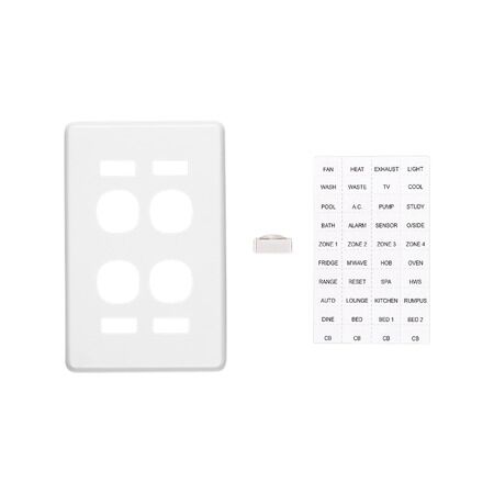 Classic C2000 Series, Switch Plate Cover, Metal Finish, 4 Gang, Vertical Mount, with ID Window - White Electric
