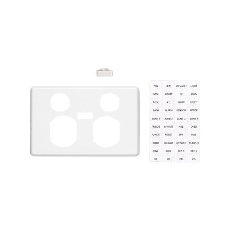 Classic C2000 Series, Socket Outlet Cover Plate, Horizontal Mount for Twin Switched Socket - Black