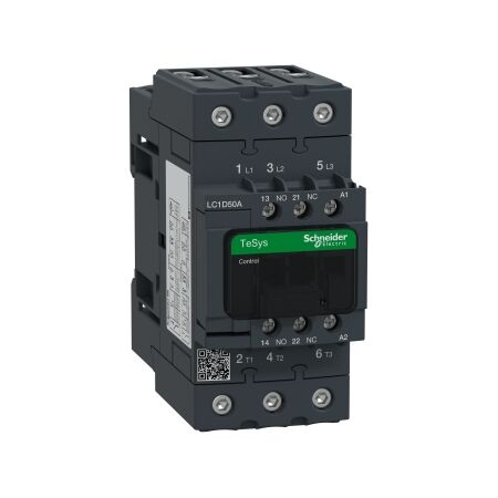 TeSys D, Contactor, TeSys Deca, 3P(3 NO), AC-3/AC-3e, 0 to 440V, 50A, 200VAC 50/60Hz coil
