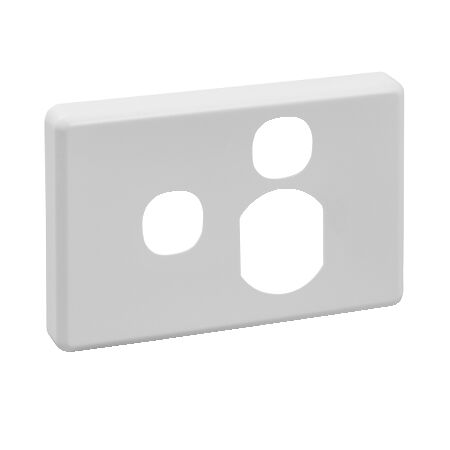 Classic C2000 Series, Socket Outlet Cover Plate, Horizontal Mount, Metal Finish - White Electric