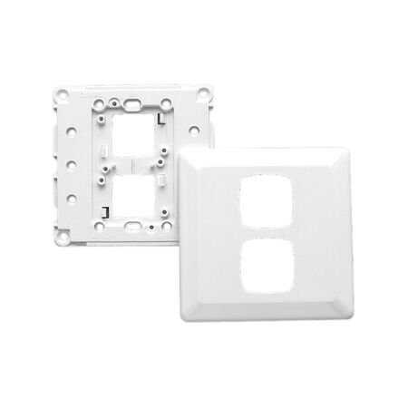Prestige Series, Switch Grid Plate and Cover, 2 Gang, Large Format - White Electric