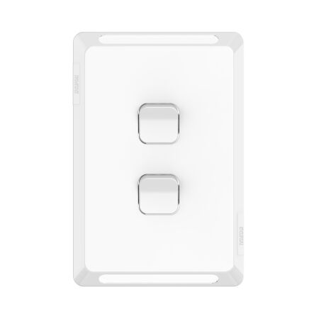 Pro Series, Switch Plate Skin, 2 Gang, Horizontal/Vertical Mount, Clip-On - Extra Vivid White