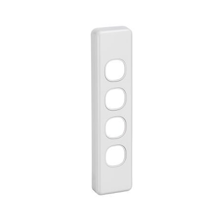 Classic C2000 Series, Switch Grid Plate and Cover, 4 Gang, Architrave - White Electric