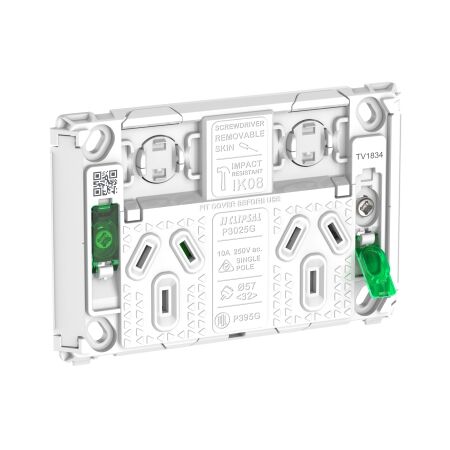 Pro Series, Twin Power Point Grid, Horizontal Mount, 250V, 10A