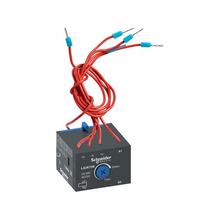 TeSys k, Electronic time delay Auxiliary Contact Block, TeSys K, 1C/O, on delay 1-30s, front, control 24-48 V AC/DC