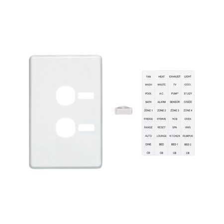 Classic C2000 Series, Switch Plate Cover, 2 Gang, Vertical Mount, with ID Window - White Electric