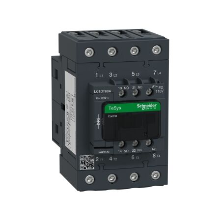 TeSys D, TeSys Deca Contactor, 4P(4NO),AC-1,<=440V 60A,110V DC standard coil