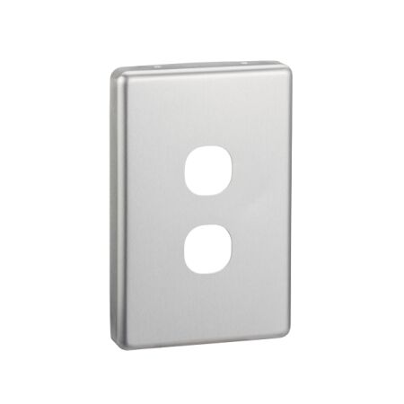 Classic C2000 Series, Switch Plate Cover, 2 Gang - Brushed Aluminium