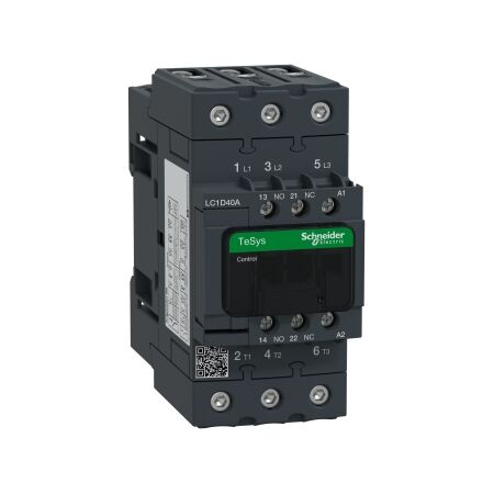 TeSys D, Contactor, TeSys Deca, 3P(3 NO), AC-3/AC-3e, 0 to 440V, 40A, 440VAC 50/60Hz coil