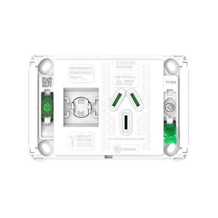 Pro Series, Single Power Point Grid, Horizontal Mount, 250V, 20A