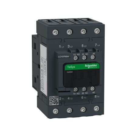 TeSys D, Contactor, TeSys Deca, 4P(4 NO), AC-1, 0 to 440V, 60A, 48VAC 50/60Hz coil