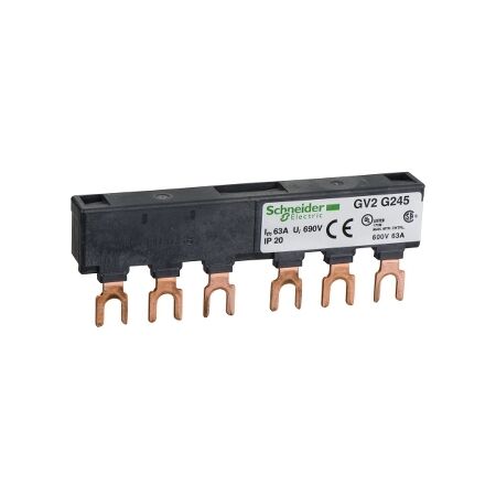 TeSys D, Linergy FT Comb busbar, 63 A, 2 tap-offs, 45 mm pitch