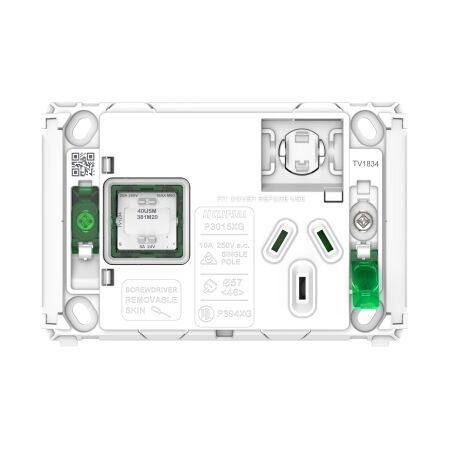 Pro Series, Single Power Point Grid, Horizontal Mount, 1Ex20A, 10A, 250V